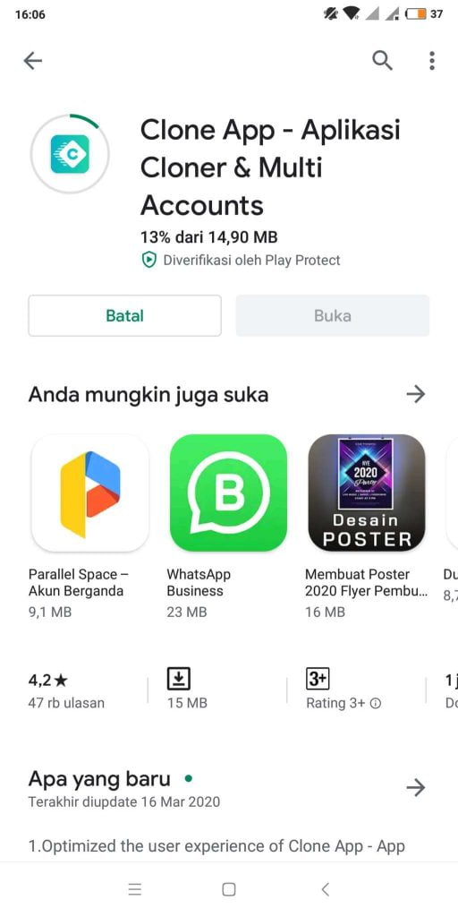 cara menggandakan aplikasi