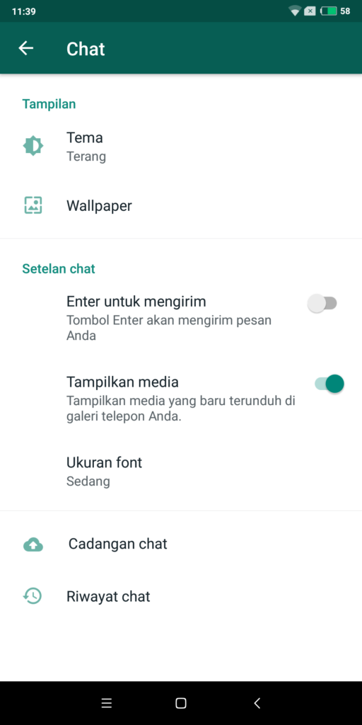 cara mengaktifkan dark mode di whatsapp