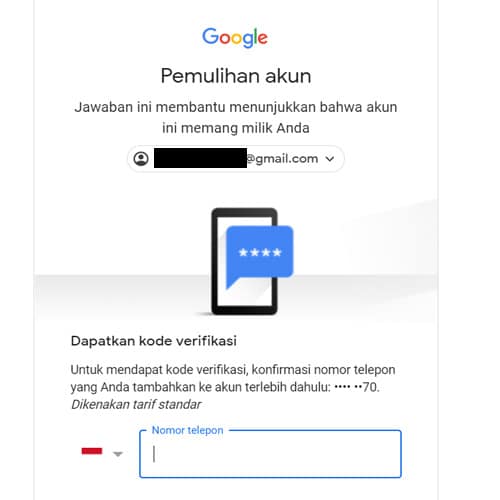 Cara mengganti akun pemulihan gmail