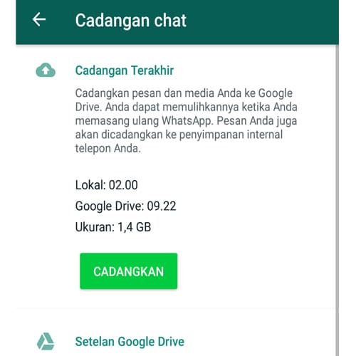 cara backup chats whatsapp