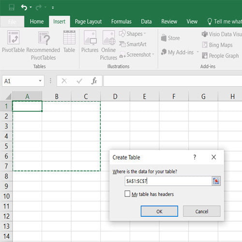 Cara bikin tabel di excel