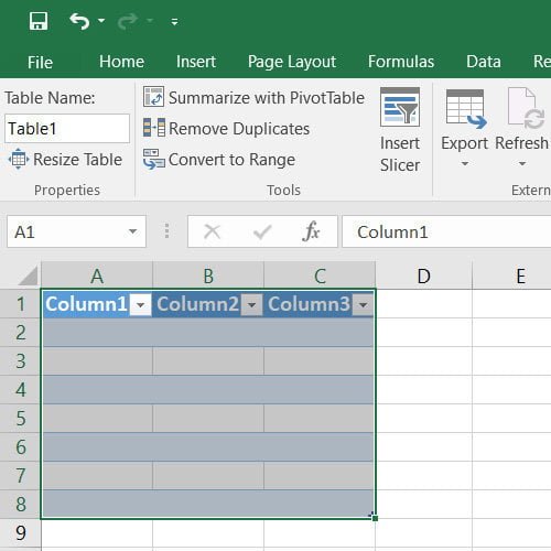 Cara bikin tabel di excel