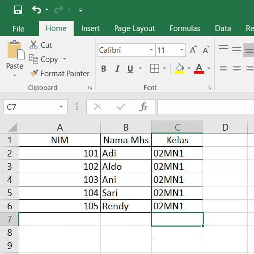 Cara bikin tabel di excel