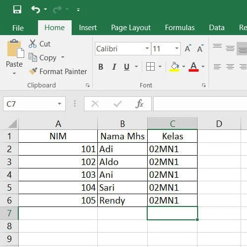 Cara bikin tabel di excel