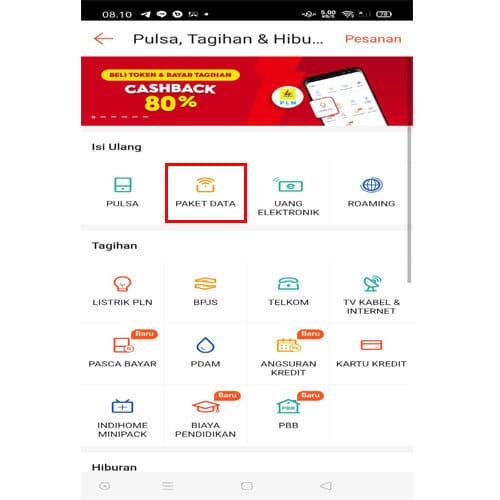  cara membeli paket data di Shopee