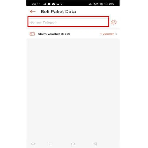 cara membeli paket data di Shopee