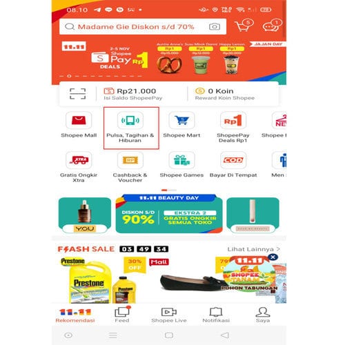  cara membeli paket data di Shopee