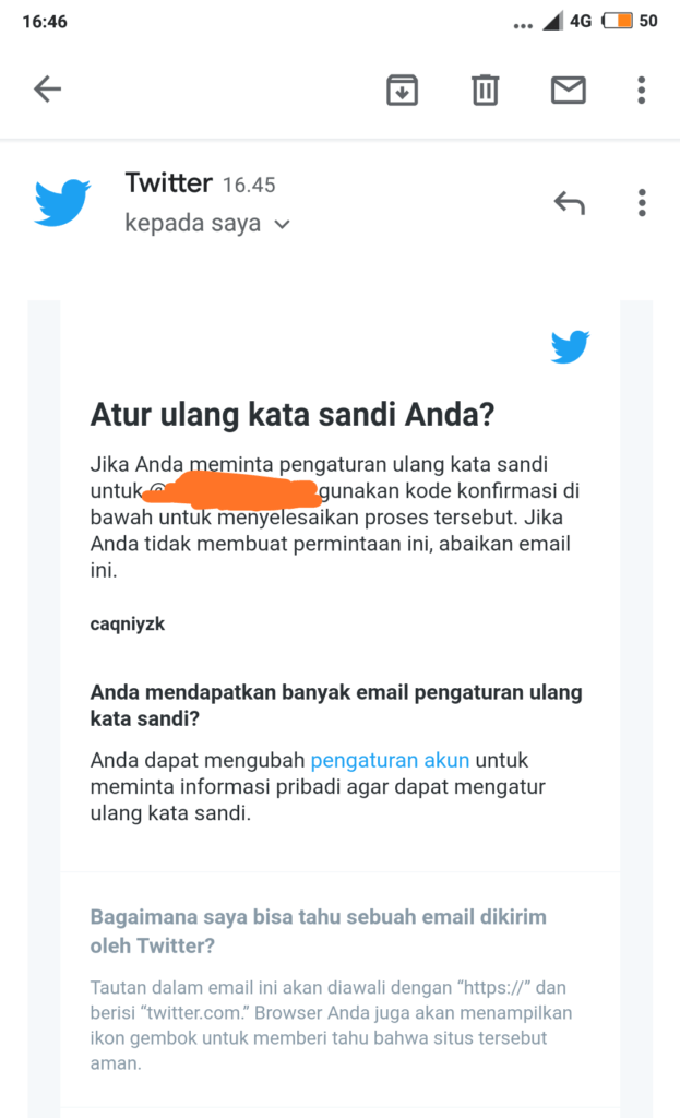 lupa sandi twitter 