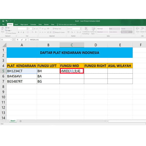 Fungsi IF Left Mid Right Pada Excel