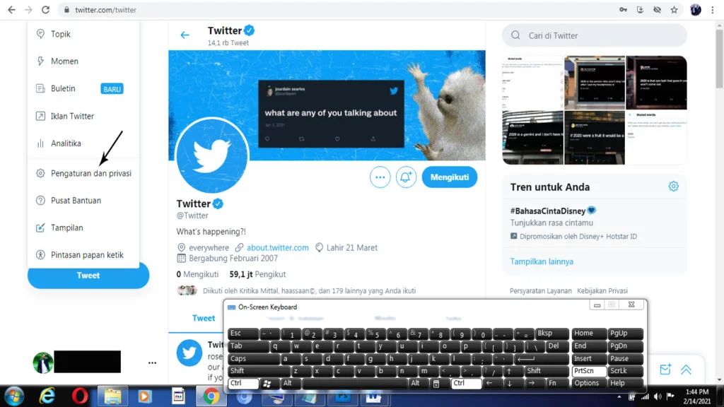 cara mengubah atau mengganti nama id twitter