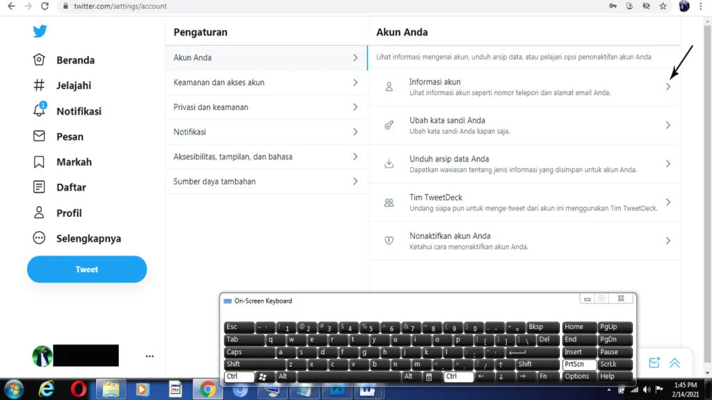 cara mengubah atau mengganti nama id twitter