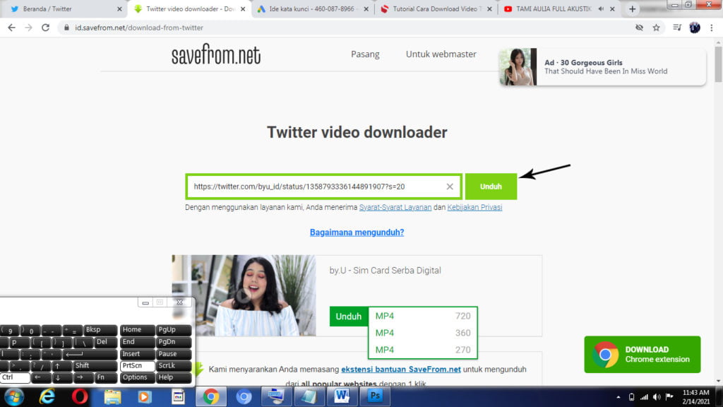 cara download video di twitter di laptop