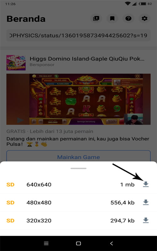 cara download video di twitter di hp