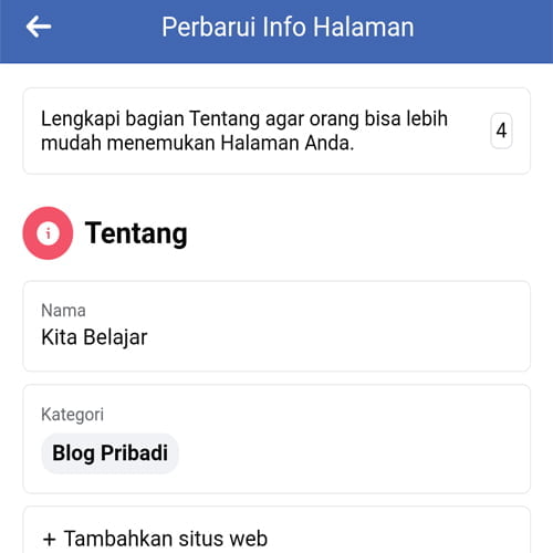 cara mengubah nama halaman facebook