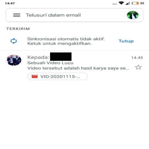 cara mengirim video lewat email di hp