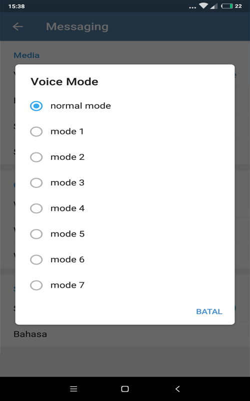 cara mengubah suara di telegram