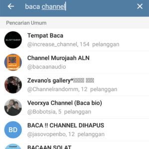 cari channel di telegram