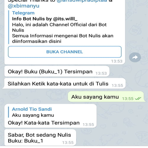 cara mengoperasikan bot menulis