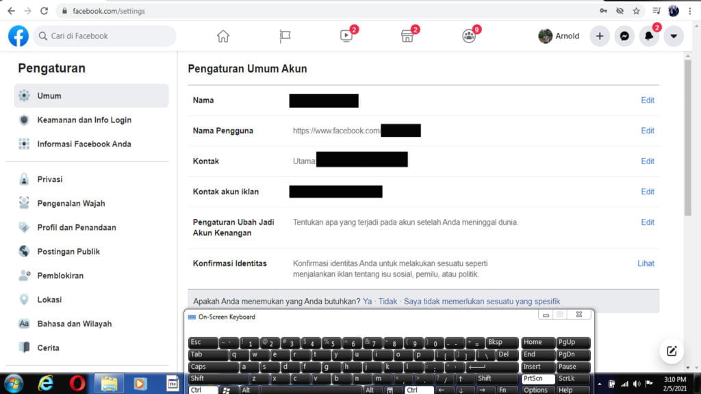 cara melihat email fb sendiri dan orang lain