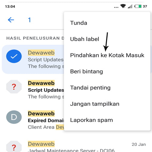 cara mengembalikan email yang diarsipkan di gmail