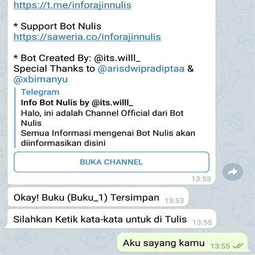 cara mengoperasikan bot menulis