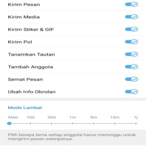 aktifkan dan matikan mode lambat di telegram