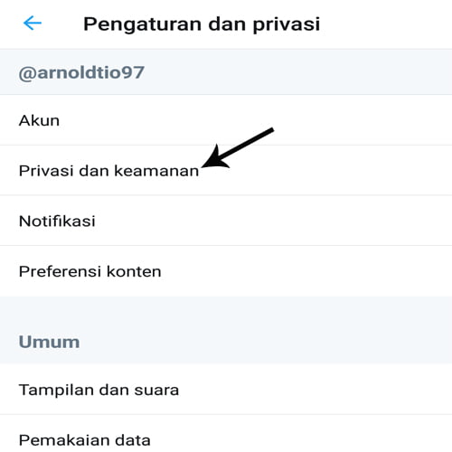 cara mengaktifkan private akun twitter