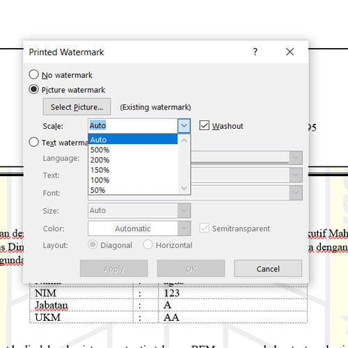 Cara Membuat Watermark di Word 