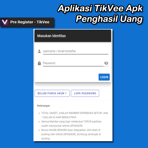 aplikasi tikvee apk penghasil uang 