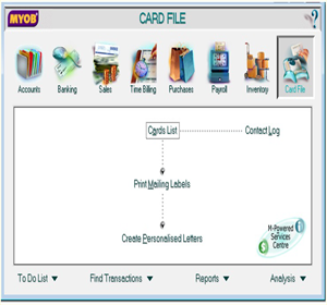 Kegunaan Fitur Card File myob Accounting