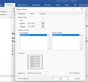 Cara Mudah Menambah Ukuran Kertas F Di Microsoft Word