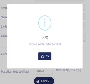 kenapa aktivasi wp ne tidak berhasil